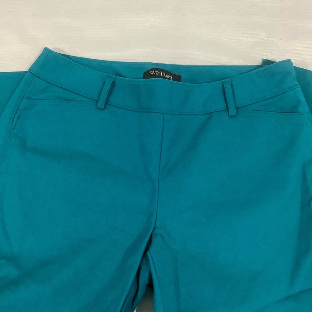 NWOT White House Black Market Teal Perfect Form Slim Mid Rise Ankle Pants Sz 2R - Picture 5 of 7